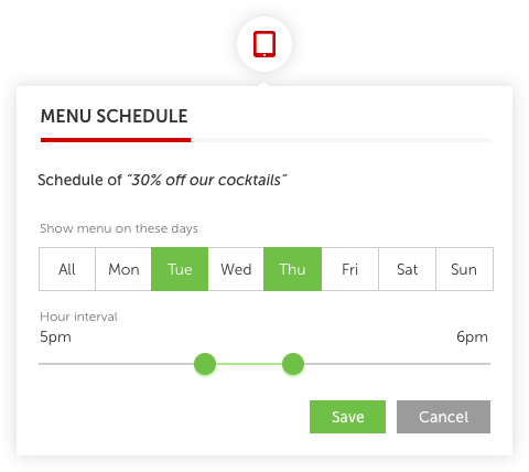 Digital InVine menu