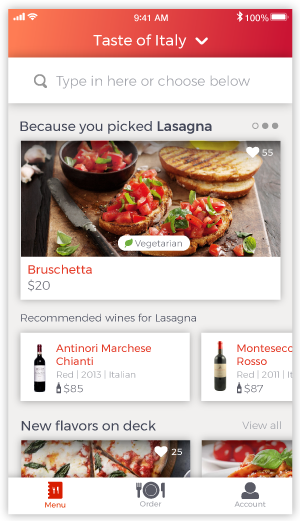 Browsing menu discoveries